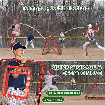BaseGoal Baseball and Softball Rebounder Net,Baseball Rebounder,Volleyball Rebounder,Pitch Back Net,Multi-Sport Training Rebound Screen,with Pitching Target,Easy Adjustable Angles