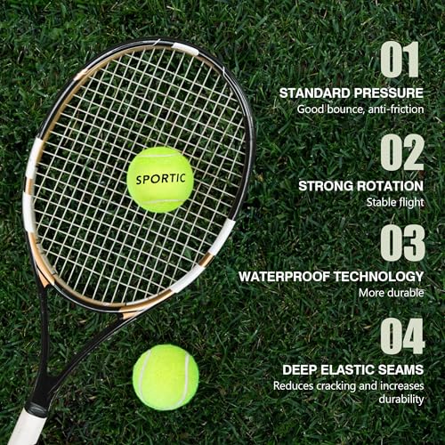 SPORTIC Tennis Balls, Duty Felt Pressurized Tennis Ball with Mesh Bag for 12PC or 36PC -High Bounce Training Exercise Tennis Balls for Beginners & Pet Dog Playing Balls, 3/4/12/36 PCS - style: 36pcs