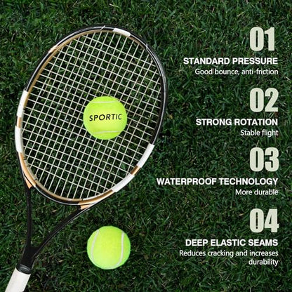 SPORTIC Tennis Balls, Duty Felt Pressurized Tennis Ball with Mesh Bag for 12PC or 36PC -High Bounce Training Exercise Tennis Balls for Beginners & Pet Dog Playing Balls, 3/4/12/36 PCS - style: 36pcs