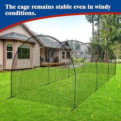 Portable Baseball Batting Cage Net with Sturdy Steel Frame, 20FT/ 30X12X8FT Batting Cages for Backyard Baseball Training Equipment with Carry Bag - size: 30FT