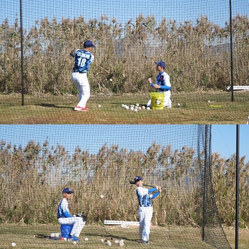 Baseball Batting Cage, 20/35/55/70FT Baseball Nets for Batting Cage，Baseball and Softball Batting Cage Nets for Pitching Training, Outdoor Backyard Batting Cage with Frame