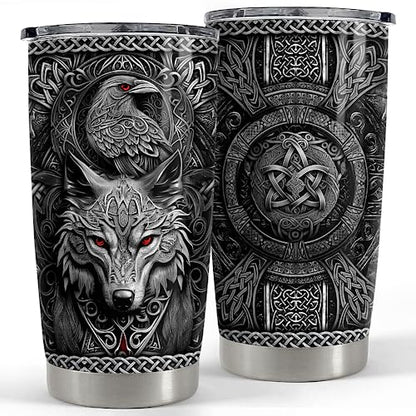 Viking Cup Tumbler 20oz Viking Gifts for Men Vikings Stainless Steel Insulated Tumblers Coffee Travel Drinking Mug Gift for Birthday Christmas - color: Viking 1
