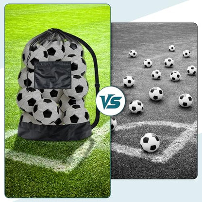 BROTOU Extra Large Soccer Ball Net Bag, 40" x 30" Drawstring Mesh Ball Bag with Zipper Pocket, Sports Equipment Bag for Gym, Cloth, Beach, Swimming Gears - color: Black-1pc-Durable Upgrade