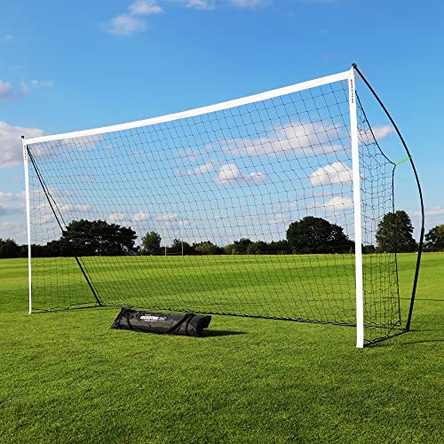 QUICKPLAY Kickster Soccer Goal Range – Ultra Portable | Quick and Easy Set Up | Includes Net and Carry Bag | Available in 7 Sizes | Backyard Soccer Net for Kids & Adults [Single Goal] - style: 18.5 x 6.5'