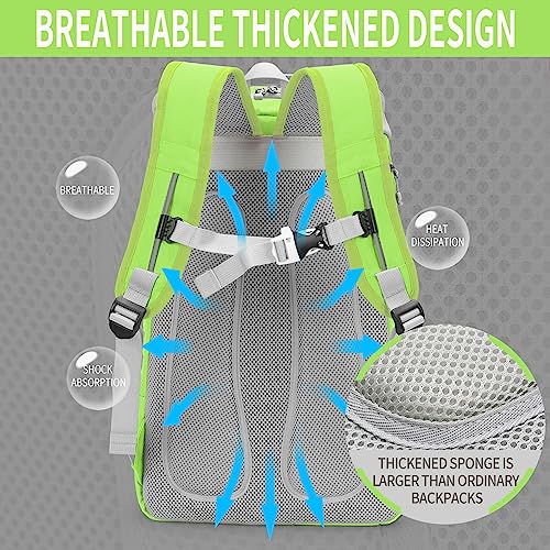 INOXTO 40L Tennis Backpack for Men & Women, Large Pickleball Bag With Independent Shoe Storage, Waterproof & Breathable, Holds 2 Tennis Rackets for Badminton, Travel & Camping - color: Light green