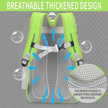 INOXTO 40L Tennis Backpack for Men & Women, Large Pickleball Bag With Independent Shoe Storage, Waterproof & Breathable, Holds 2 Tennis Rackets for Badminton, Travel & Camping - color: Light green