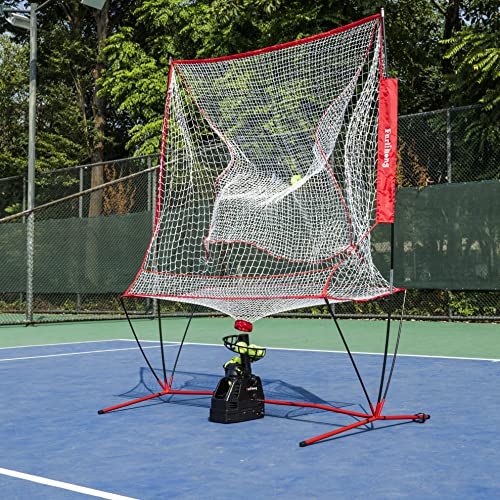 Furlihong 680NT 2 in 1 Tennis Ball & Baseball Training Machine and Net Combo, Ball Recycling System, Includes 680BH and NT01