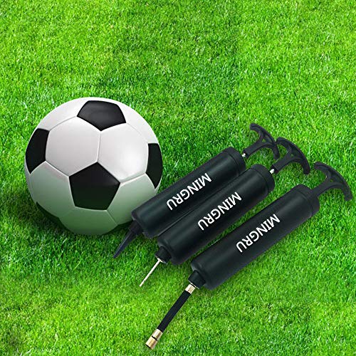 Ball Pump for Basketball, Soccer, Volleyball, Rugby, Water Polo Ball & Other Inflatables Air Pump, Needles and Nozzles Included - color: 3 PACK - BLACK