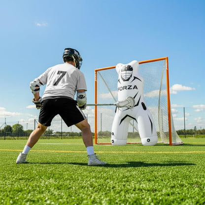 FORZA Lacrosse Goalkeeper Training Mannequin - Inflatable Lacrosse Golie Dummy for Shot Blocking, Deflection & Crease Drills – Lacrosse Practice Equipment - style: 2. Lacrosse Mannequin with Bag