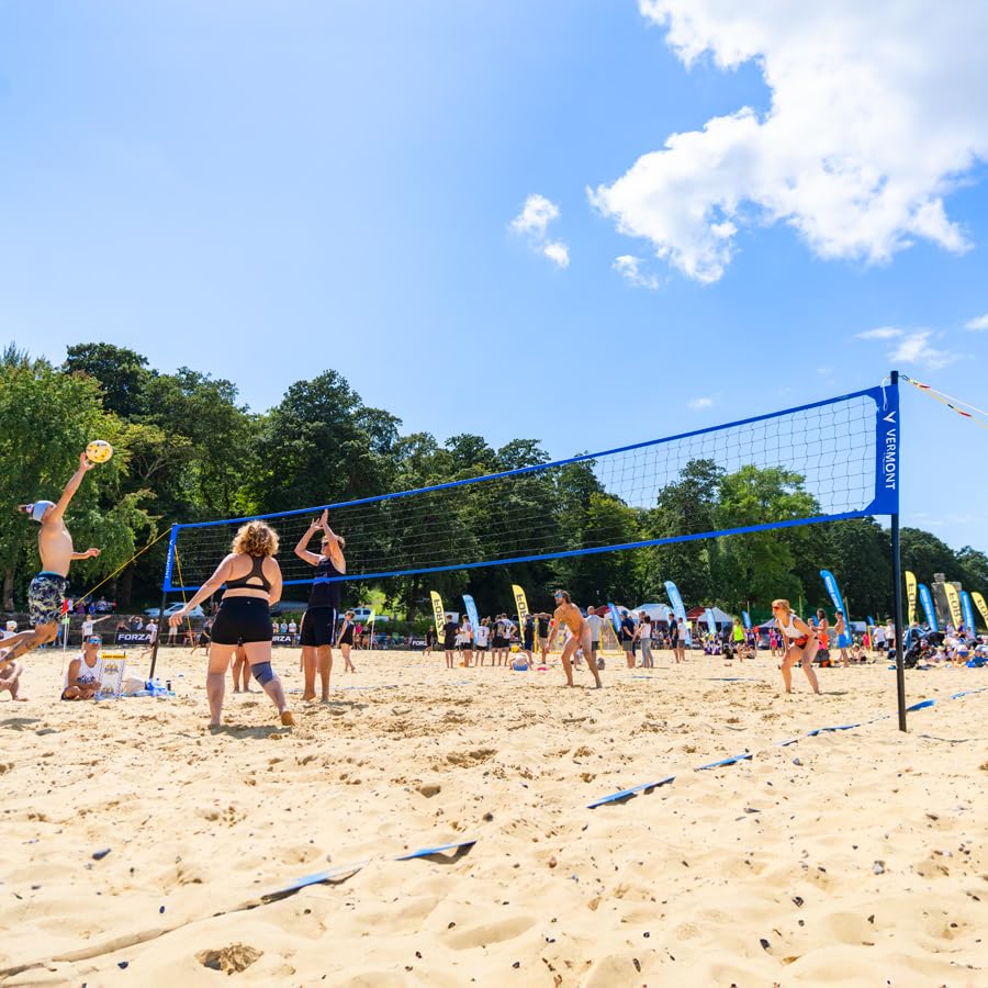 Vermont Volleyball Court Line Marking Kit - Creates a Regulation Size 60ft x 30ft Court | 2in Wide Ultra-Durable Polyester Construction | Ideal for Beach & Outdoor Volleyball