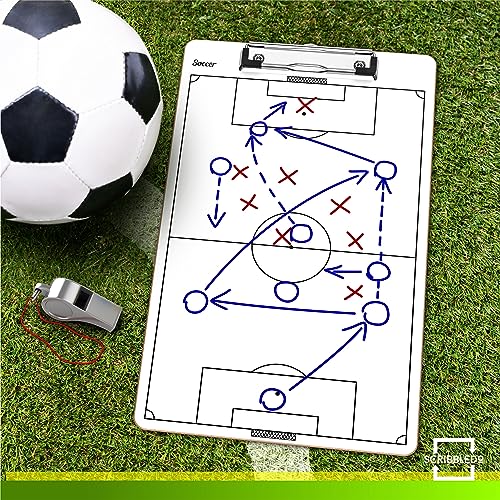 Scribbledo Soccer Dry Erase Coaching Board 15"x9" Soccer Whiteboard for Coaches Soccer Coaching Equipment Accessories Tactics Field Board Making it The Perfect Coach Gifts