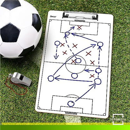 Scribbledo Soccer Dry Erase Coaching Board 15"x9" Soccer Whiteboard for Coaches Soccer Coaching Equipment Accessories Tactics Field Board Making it The Perfect Coach Gifts