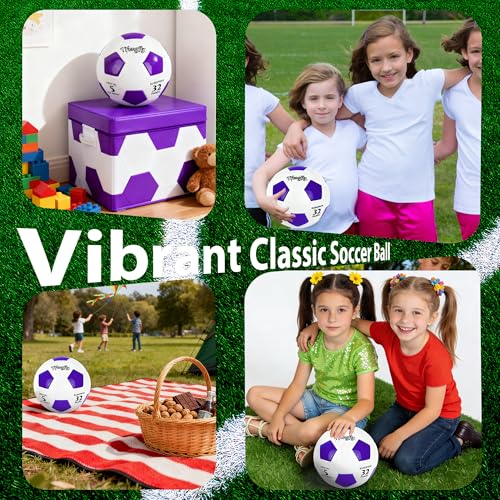 Soccer Ball Size 4 with Pump Needle Classic Thicker PU Tight Weaved Suitable for Youth Boy Girl League Game Trainning