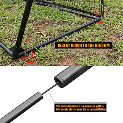 Football Training Net Portable 7X7ft Knotless Quarterback Throwing Net for Improving Football Accuracy Throwing with 5 Target Pockets &Carry Bag