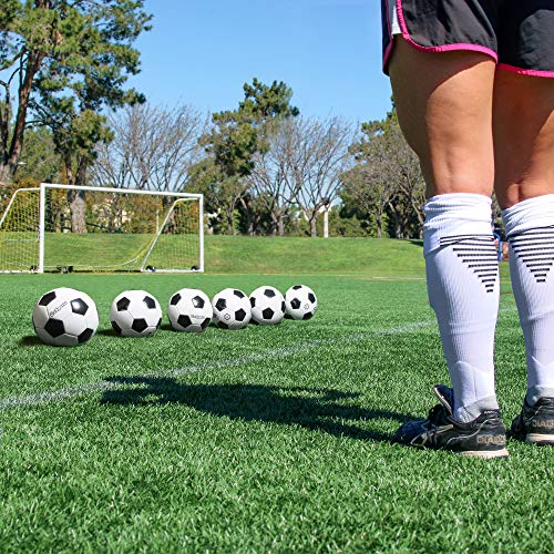 GoSports Classic Black and White Soccer Balls - Single or 6 Pack - Sizes 3, 4, 5 with Ball Pump - size: Sz 5 6-Pack