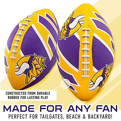 Franklin Sports NFL Team Footballs - Rubber Youth Mini Balls for All Teams - Kids 8.5" Football + Air Pump Sets - Official NFL Licensed - style: Minnesota Vikings