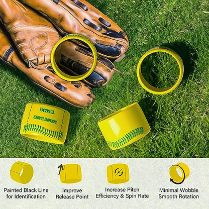 Tomaki Baseball Throwing Trainer, Baseball Pitching Trainer Throwing Spin Trainers, Softball Spinner for Pitchers Baseball Speed Ball Baseball Training Equipment-4 Packs
