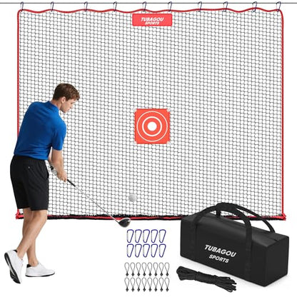 Golf Practice Net, Heavy-Duty Multi Sports Netting Barrier 10FT | 15FT |20FT |25FT Golf Hitting Net for Garage, Ideal for Backyard with Baseball, Softball, Hockey, Soccer and More - size: 10X10FT