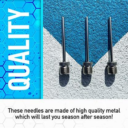 Franklin Sports Metal Inflating Needles - 3 Pack, silver, One Size (3118)