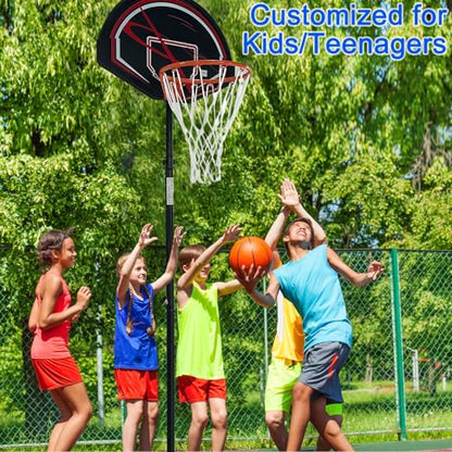 Kids Height-Adjustable Basketball Hoop, 5-7.2ft Portable Backboard System, Fillable Base, Weather-Resistant for for Kids/Teenagers/Youth in Backyard/Driveway/Indoor