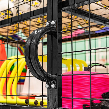FORZA XL Sports Equipment Storage Cabinet & Cart | Portable Rolling Cart with Mesh Shelves & Lockable Design - Ideal for Schools, Gyms and Sports Centers