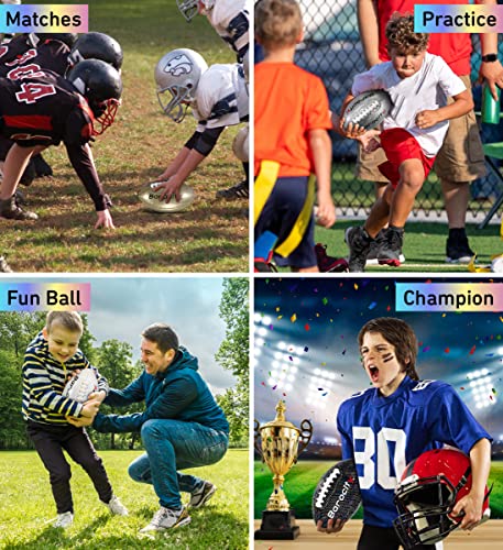 White, Black, Silver, and Gold Footballs for Kids Pee Wee Size 3 – Premium Official Match Ball with Reflective Rainbow Hex Pattern, Durable for Indoor and Outdoor Training - Set of 4