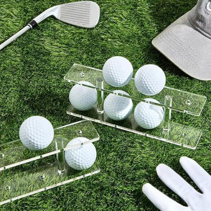 2Pcs Golfs Ball Organizers Rack 8 Balls Capacity Display Stand Clear Acrylic Golfs Holder Small Table Tennis Shelf Double Layer Golf Display Stand