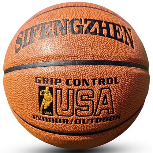 Official Size 7 Basketball - Composite Leather with Moisture-Wicking Grip - Indoor/Outdoor Game Ready - color: Light Brown