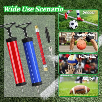 100PCS Portable Ball Pump Kits for Sports with Needle Nozzles Extension Hose, Air Pump for Basketball Football Soccer Volleyball, Blue and Red (100)