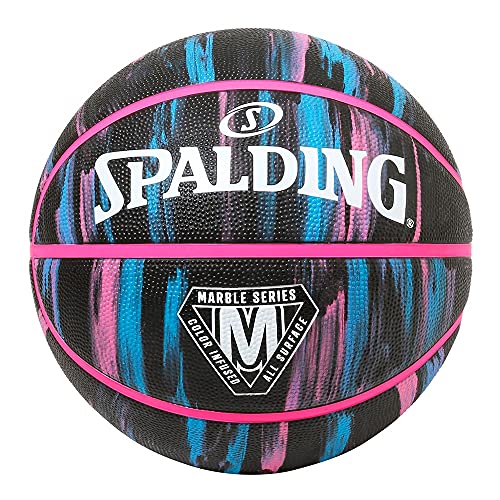 Spalding Basketball Basic No. 7 Rubber Marble - color: marble black neon