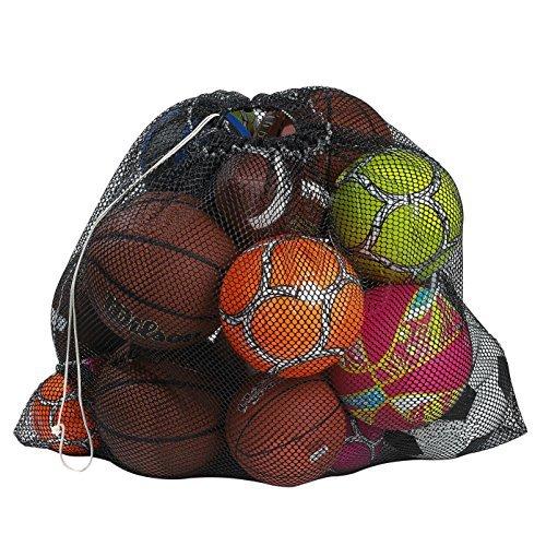 Mesh Equipment Bag - 32” x 36” and 24” x 36” - Adjustable, sliding drawstring cord closure. Perfect mesh bag for parent or coach, making it easy to transport and keeping your sporting gear organized.