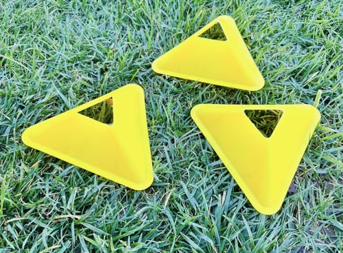 Unicorn Co Premium Football Soccer Agility Plyometric Training Triangle Plate Cones 20pcs - color: Yellow