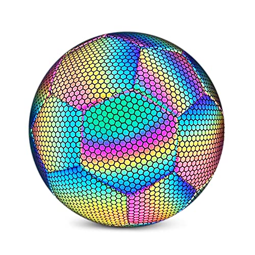 Alomejor Reflective Soccer Ball, Size 5, 6th Generation, with Pump, for Soccer Training and Recreational Use - color: Size 4