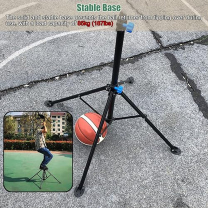 Basketball Shot Return Apparatus Upright Shooting Machine Easy to Carry Portable Hoop Attachment Adjustable Height