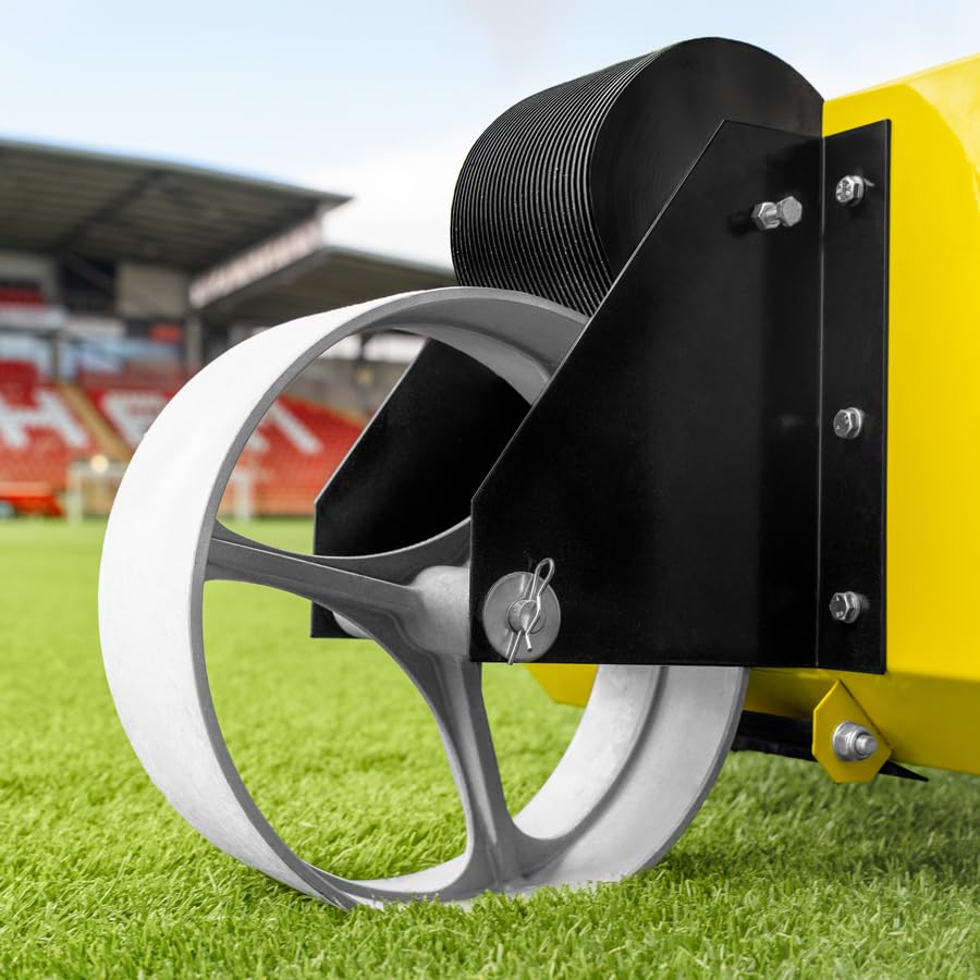 FORZA Wheel Transfer Line Marker – Durable Steel Paint Tank, Adjustable Handle and Easy Line Control | Ideal for Sports Fields & Courts - size: 4" Line Marking Machine, style: With 2.2GAL Tub of Paint