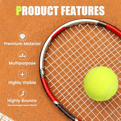 24 Pack Tennis Balls, Training Tennis Balls, Pet Dog Playing Balls, Practice Tennis Balls with Mesh Bag for Transport and Beginner Training