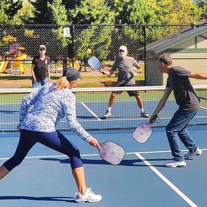 YC DGYCASI Pickleball Paddles Set of 4, USAPA Approved Pickleball Set, Fiberglass Pickle Ball Rackets, 3 Outdoor Pickleball, 3 Indoor Pickleball Balls, 4 Pickleball Overgrip, 1 Pickleball Bag - color: Blue