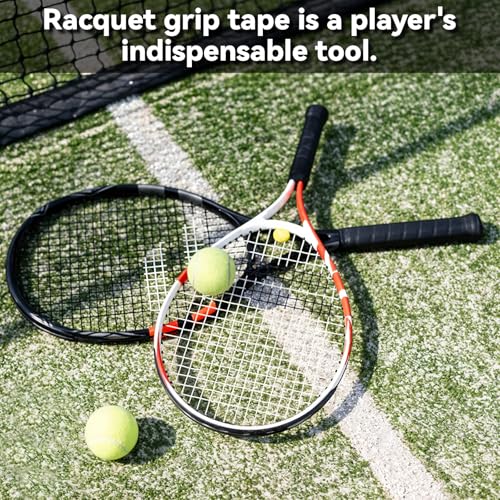 EupHHonycs 2Pcs Grip Finishing Tape Tennis Racket PVC Racquet Finishing 0.4Inch ×10.93 Yards Badminton Racquet Grip Racket Wrap Tape for Tennis Badminton