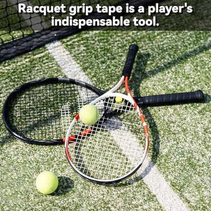 EupHHonycs 2Pcs Grip Finishing Tape Tennis Racket PVC Racquet Finishing 0.4Inch ×10.93 Yards Badminton Racquet Grip Racket Wrap Tape for Tennis Badminton