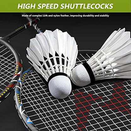 Nalax Badminton Set, 2 Player Badminton Rackets Professional Graphite High-Grade Badminton Racquet with 3 Shuttlecocks and 1 Carrying Bag for Outdoor Backyard Games Perfect for Adults Kids