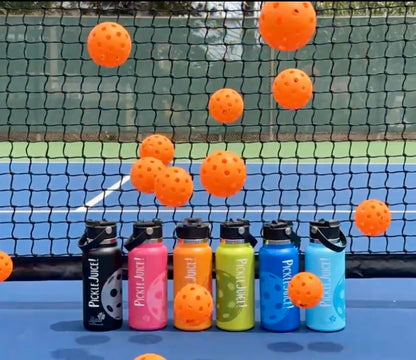 Maui Pickleball Co.™ Pickleball Water Bottle 32oz Insulated Stainless Steel Water Bottle PickleBall Accessories Pickleball Gifts Sip/Swig Lid with Carry Handle - color: Black Lava Sip/Swig