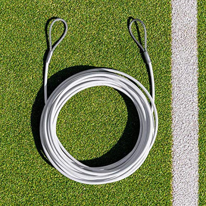 Vermont Tennis Net Headline Wire Cable [33ft or 42ft] | PVC Coated Steel Wire – All Tennis Posts - color: Double Loop, size: 42ft (Doubles)