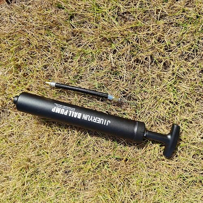 Sports Ball Pump Inflator with 5 Needles (Pin), Dual Action Hand Held Portable Air Pump with pins to Inflate Soccer Ball, Football, Volleyball, Rugby, Netball & Basketball - color: black