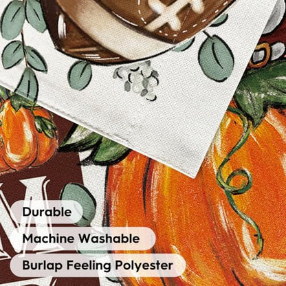 AVOIN colorlife Fall Football Garden Flag 12x18 Inch Double Sided Outside, Welcome Autumn Pumpkin Seasonal Yard Outdoor Flag Red
