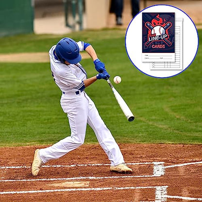 2Pcs 120pages Baseball Lineup Cards with 16 Player Roster Softball Scorebook Coaching 4 Part Carbonless Copies for School College Game