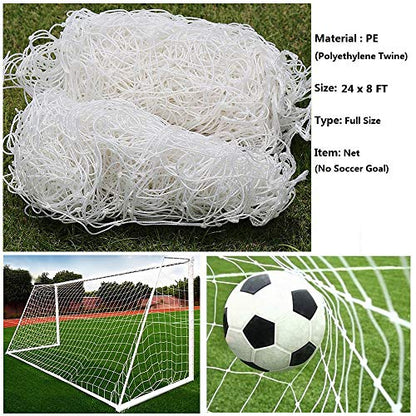 Soccer Goal Net Football Polyethylene Training Nets Full Size, Post Not Included - style: 24 x 8FT-2.5mm
