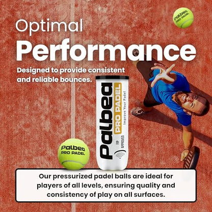 Palbea PRO Padel Balls. 6/12/24 Tubes of 3 Padel Tennis Balls FIP Approved. Paddle Balls Made of HV Felt for Training and Tournament. Suitable for Any Surface or Sites. - style: 1 Carton x 24 Tubes