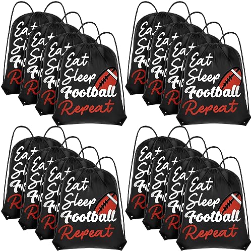 Windyun 16 Pcs Ball Drawstring Backpack Bulk Lightweight Draw String Bags Cinch Bags Drawstring Cinch Sack Tote(Football) - style: Football