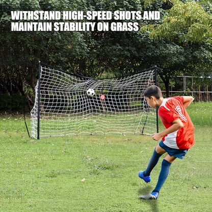 Portable Soccer Goal for Backyard, Kids Youth Adults Soccer Goal Set with Net + Ground Stakes, Soccer Target and Agility Speed Training Equipment - style: 8 x 5 Feet