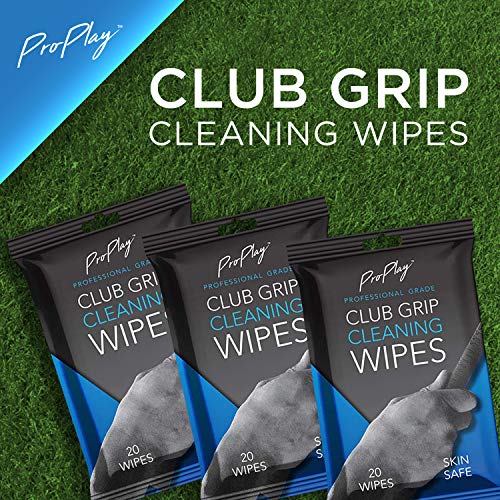 ProPlay Club Grip Cleaning Wipes | Powerful Cleaner Removes Grime, Dirt, and Sweat | Restore Tackiness of Golf Club Grips | Convenient, Resealable Pack - Unscented 3 Pack - size: 1 Count (Pack of 3)